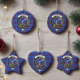 Elliott Modern Tartan Crest Christmas Ceramic Ornament